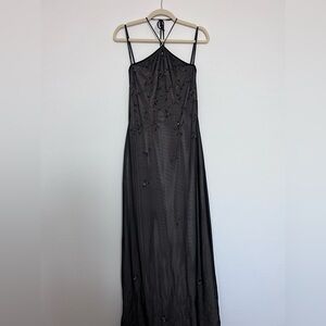 Vintage, Floor Length Halter Cocktail Dress
